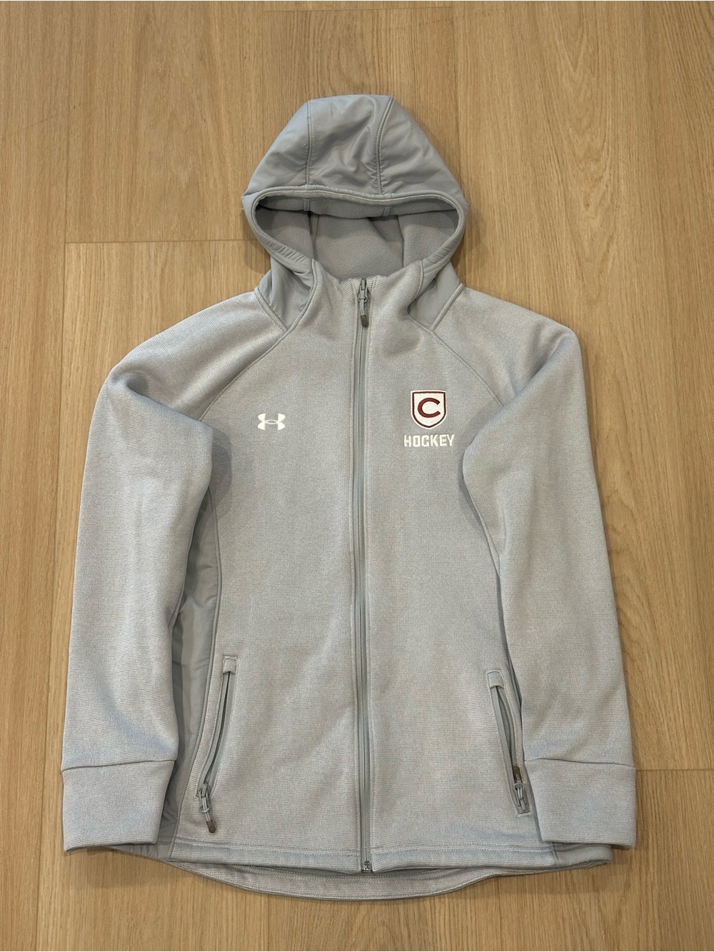 Under Armour Light Gray Full-Zip Sweater Jacket - Hockey